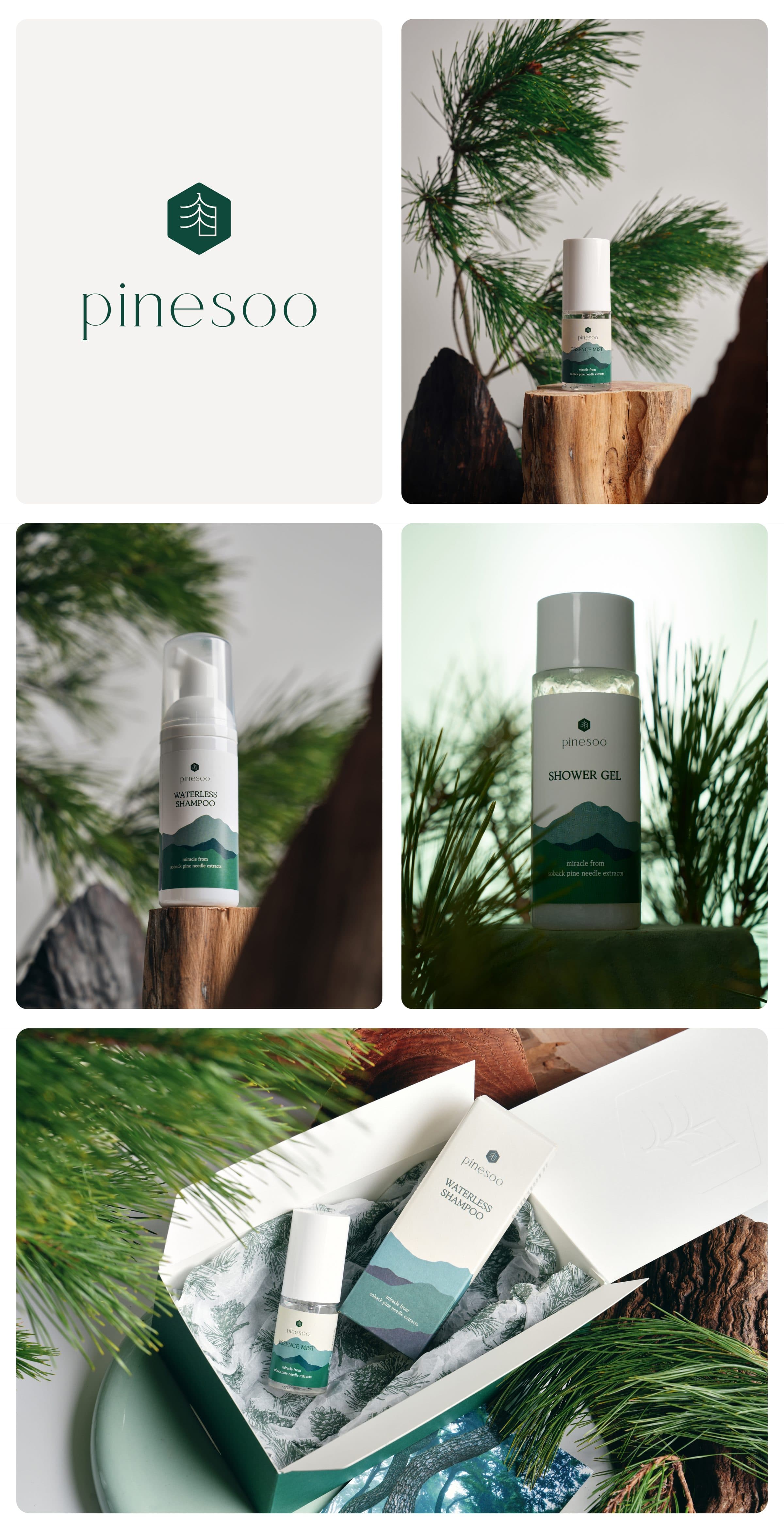 피노젠 pinesoo 샴푸 · 린스 · 샤워젤 Packaging Photography 작업물