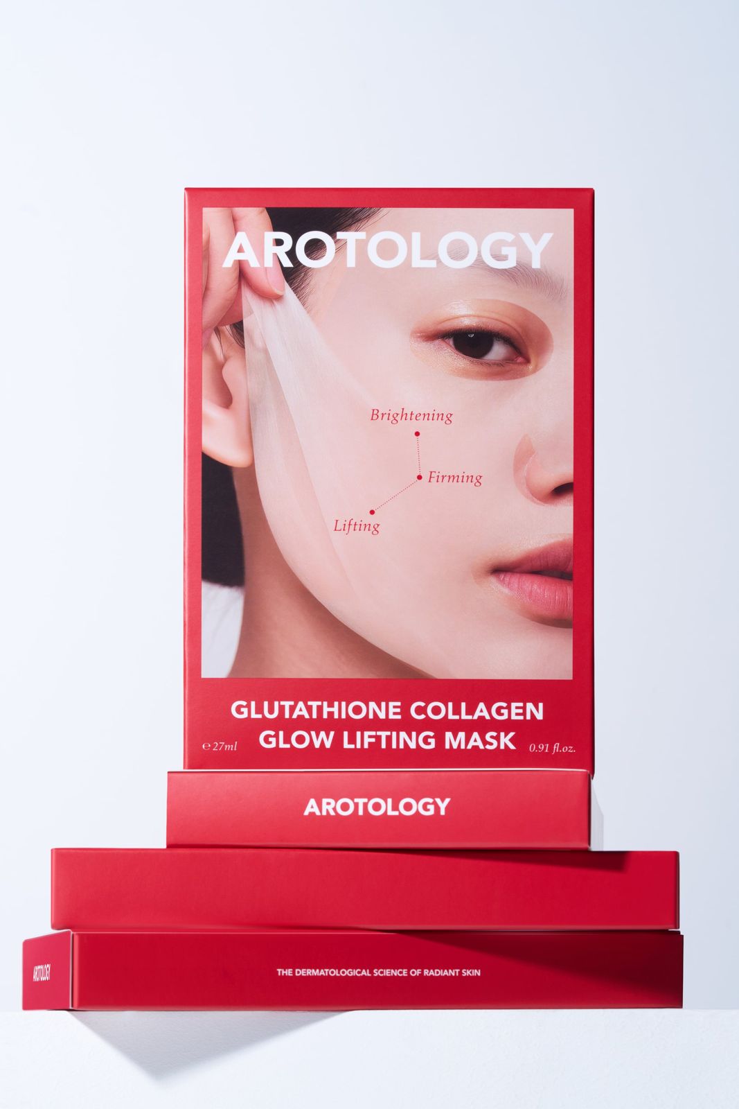 AROTOLOGY · 마스크 — 패키지 박스를 정면에서 클로즈업한 기본 제품컷, 화이트 배경