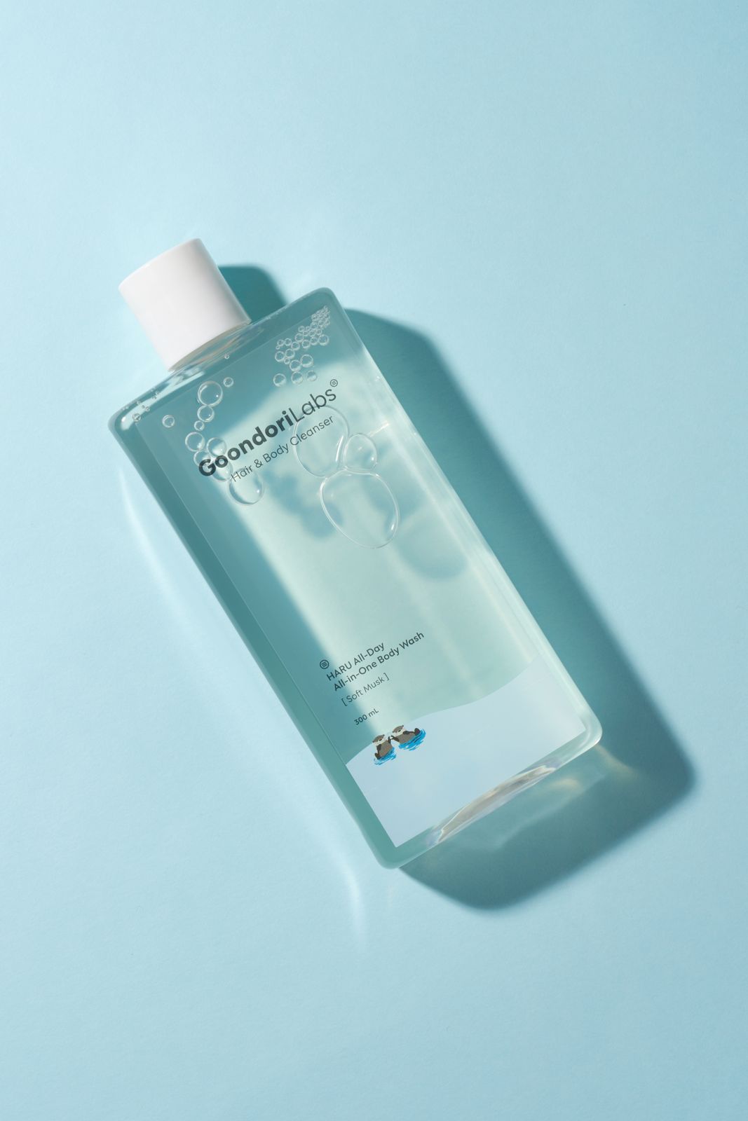 Goondori Labs · 제품촬영 — 바디워시 단독, 눕혀서 촬영