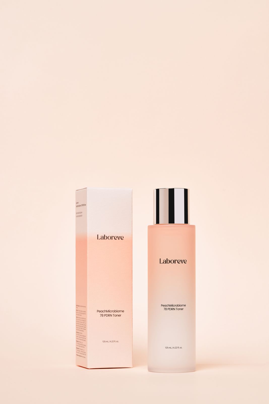 LABOREVE · PDRN 토너 — 박스와 제품을 함께 놓은 단독컷