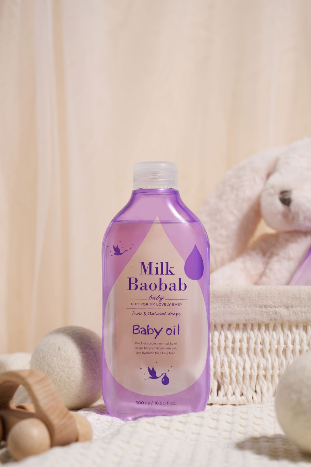 MILKBAOBAB · 베이비오일 제품 촬영 컷