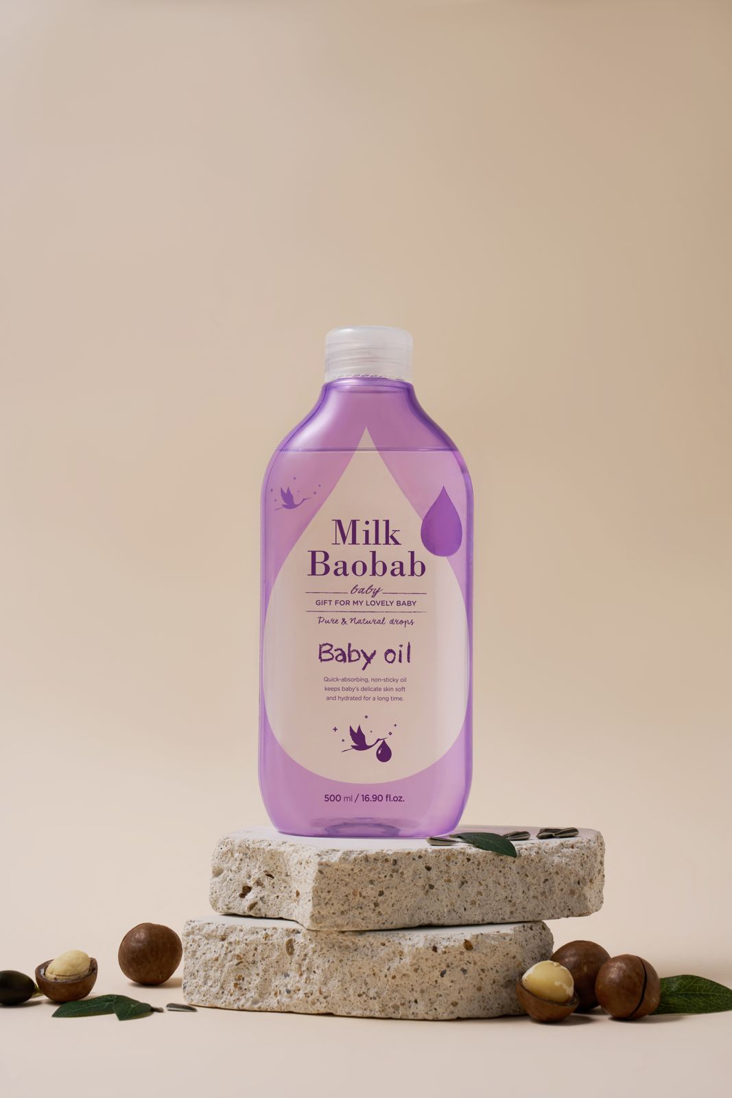 MILKBAOBAB · 베이비오일 제품 촬영 컷
