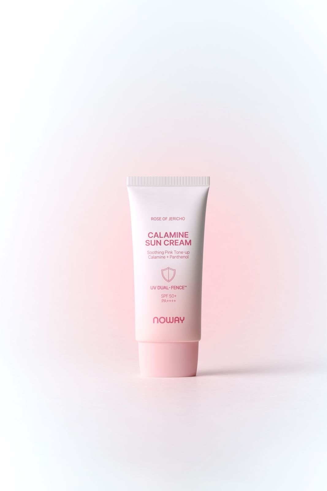 NOWAY · 칼라민 진정 핑크 톤업 선크림 제품 촬영 컷