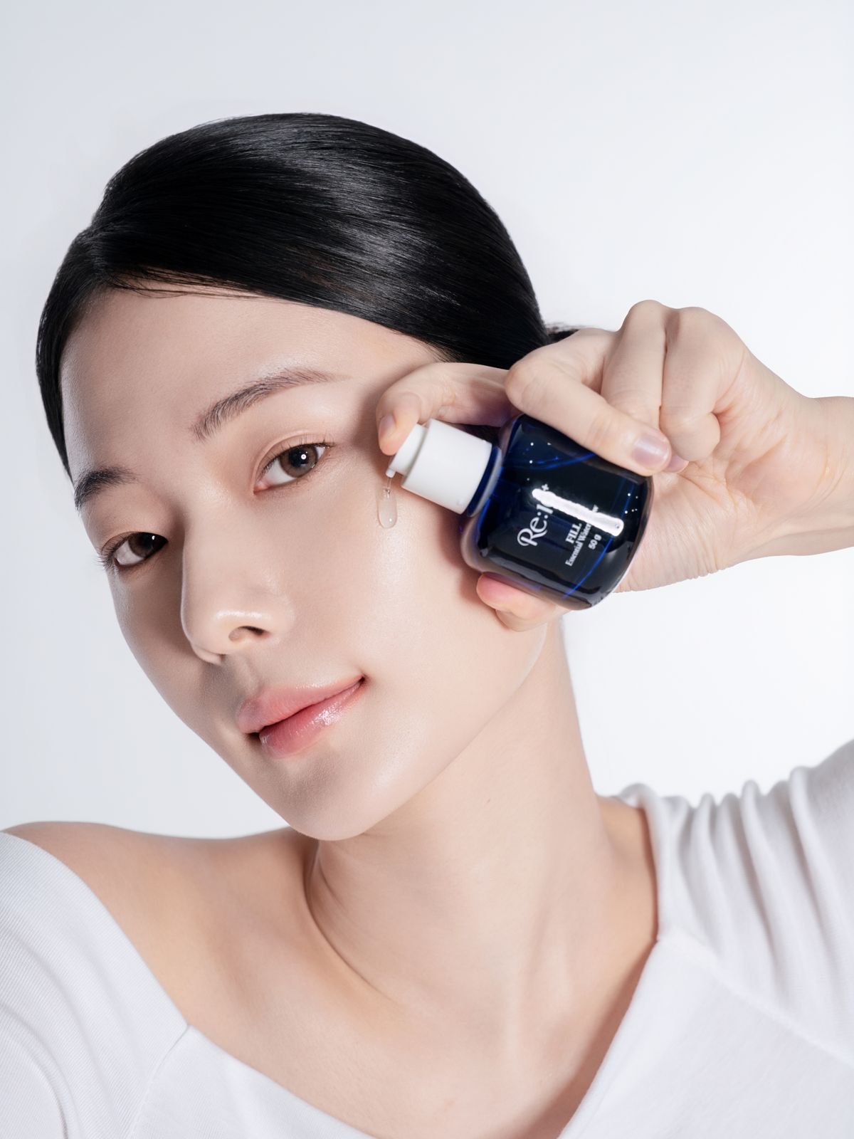 RETENPLUS · 모델촬영 — FILL 드로퍼 도포 연출컷