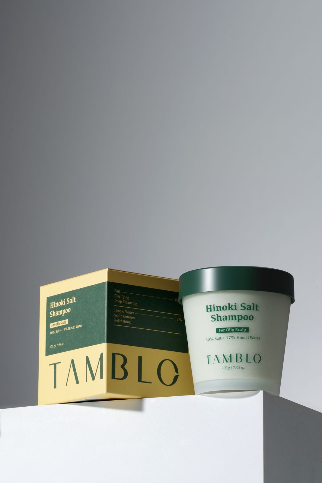 TAMBLO · 히노키 솔트 샴푸 제품 촬영 컷