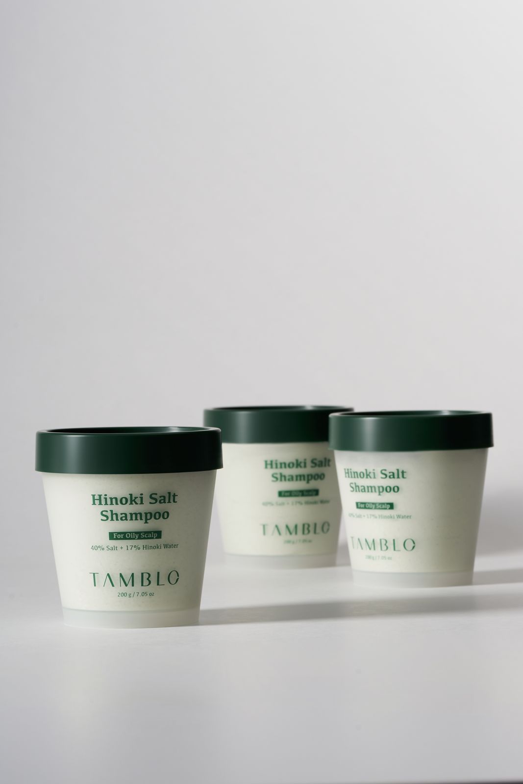 TAMBLO · 히노키 솔트 샴푸 제품 촬영 컷