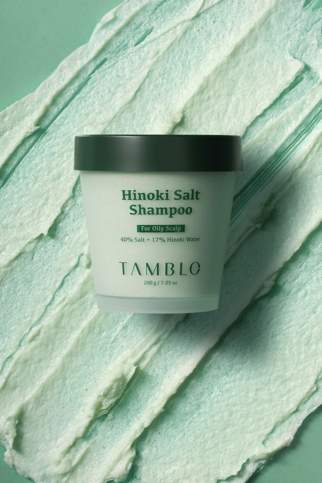 TAMBLO · 히노키 솔트 샴푸 제품 촬영 컷