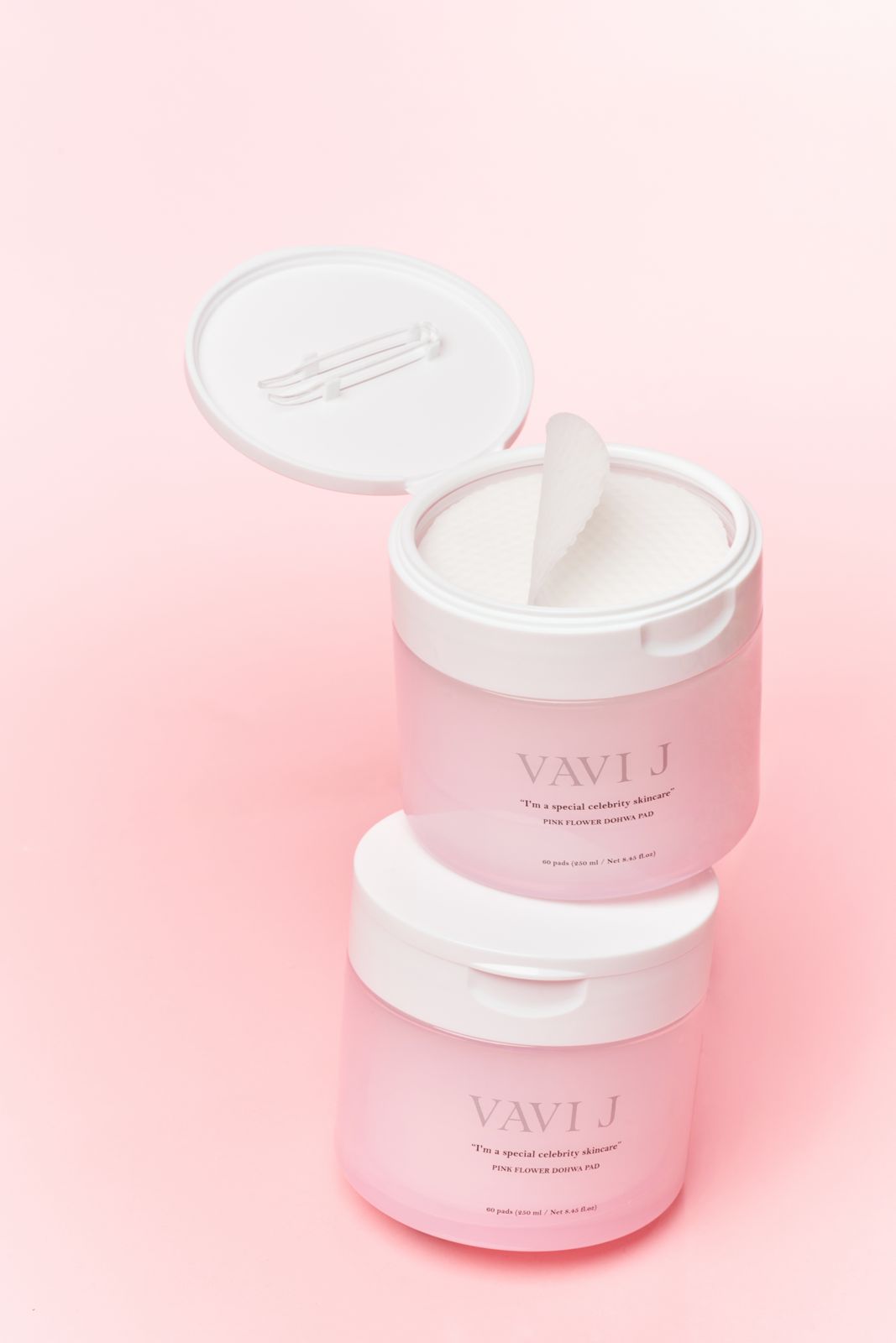 VAVIJ · 도화패드 — 뚜껑을 열어 패드가 보이는 용기 2개 그룹컷