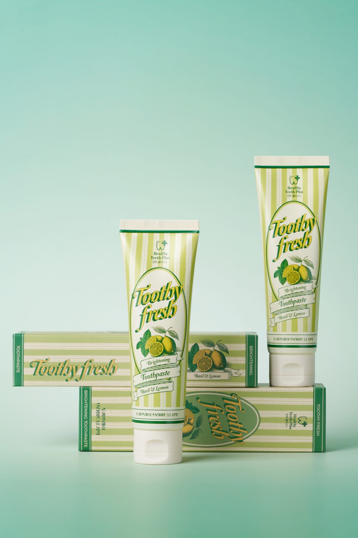 HEALTHY TEETH PLUS 투씨프레시 브라이트닝 치약 상세페이지 디자인