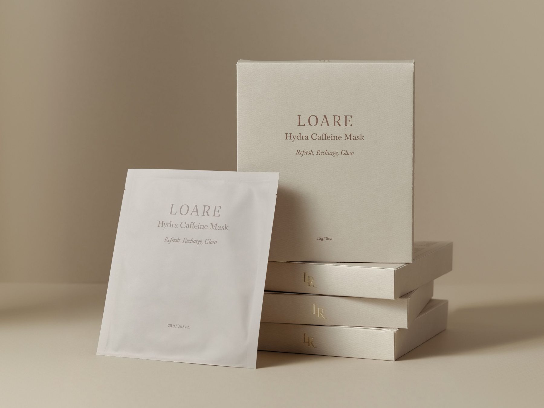 LOARE 하이드라 카페인 마스크 패키지 디자인